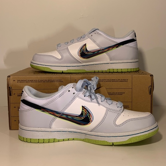 🧃[BRAND NEW] NIKE DUNK LOW 3D SWOOSH GREY GRADE SCHOOL SHOES SIZE 6 SNEAKERS 🧃 - Picture 9 of 13